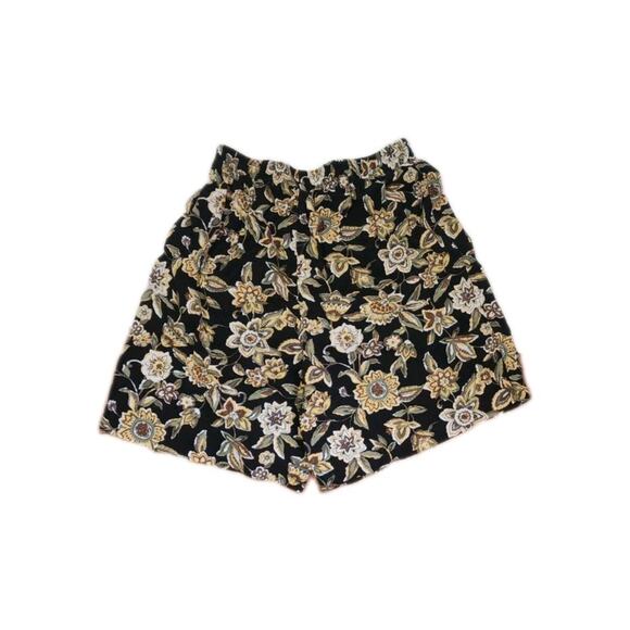 Fundamental Things Petite Shorts Black With Floral. 24/26 Inch Stretchy Waist - Picture 1 of 11